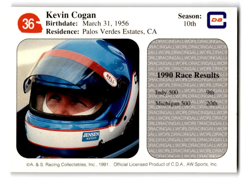 1991 All World #36 Kevin Cogan - Racing Card Single
