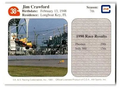 1991 All World #38 Jim Crawford - Racing Card Single