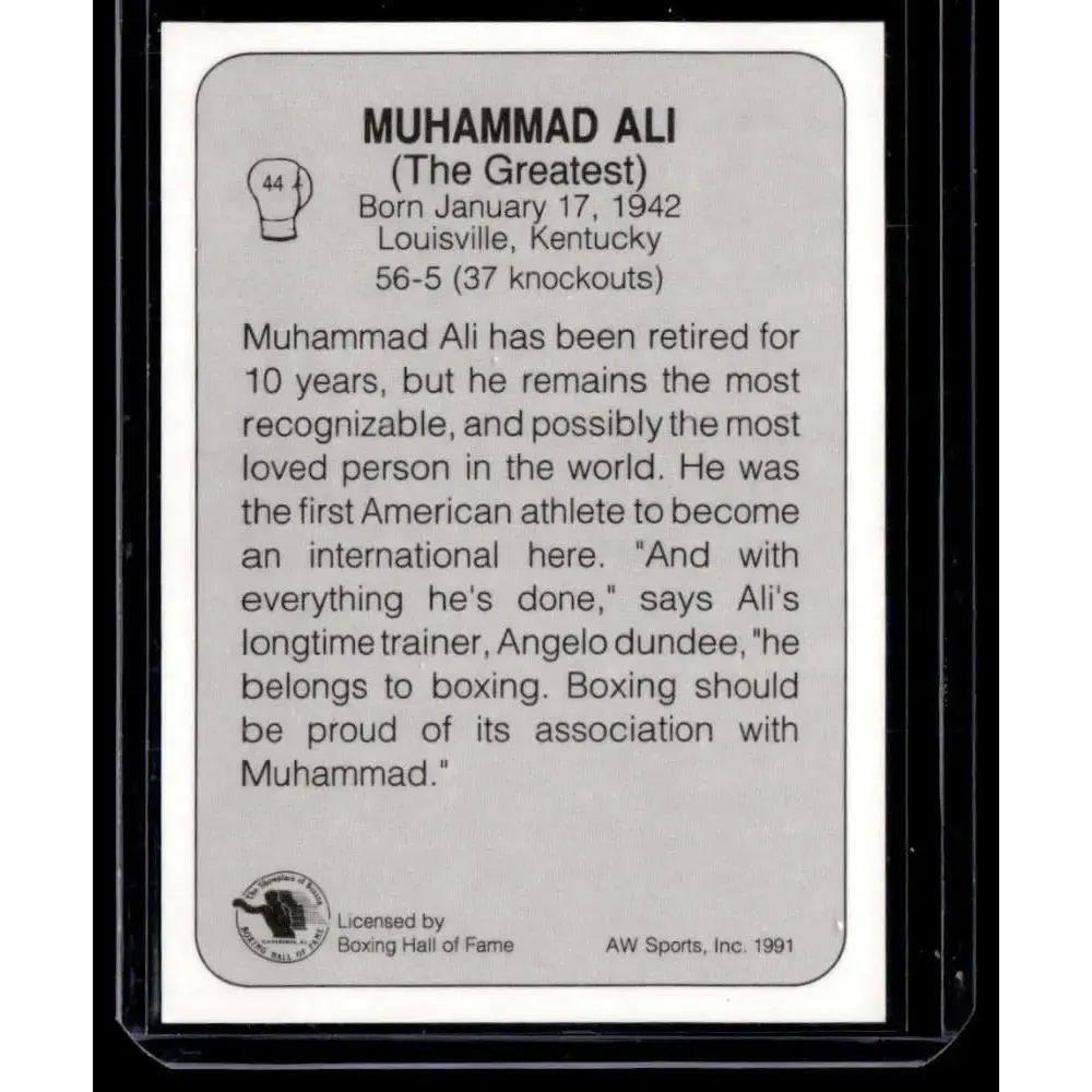 1991 All World #44 Muhammad Ali NM-MT Boxing Card - Other