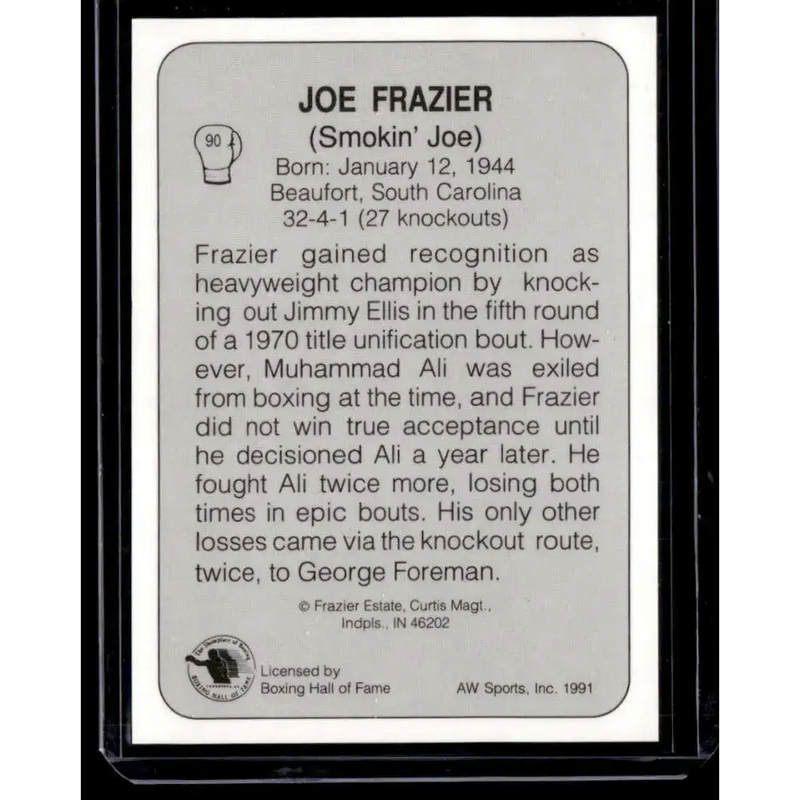 1991 All World #90 Joe Frazier NM-MT Boxing Card - Boxing Card Single