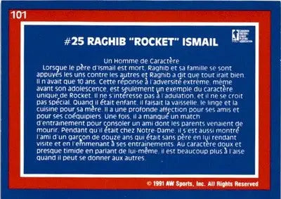 1991 All World CFL French #101 Raghib Ismail - Football Card Single