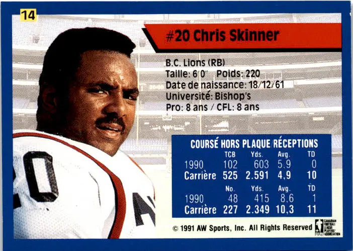1991 All World CFL French #14 Chris Skinner - Football Card Single