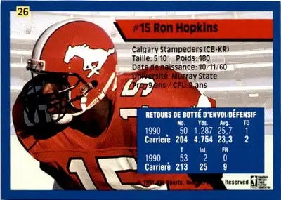 1991 All World CFL French #26 Ron Hopkins - Football Card Single