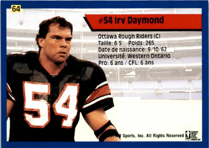 1991 All World CFL French #64 Irv Daymond - Football Card Single