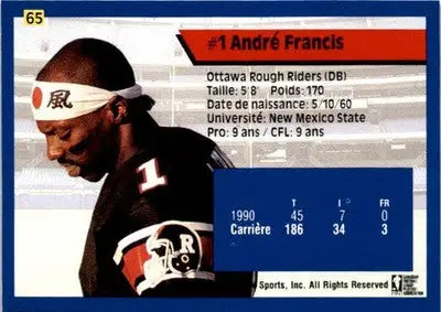 1991 All World CFL French #65 Andre Francis - Football Card Single
