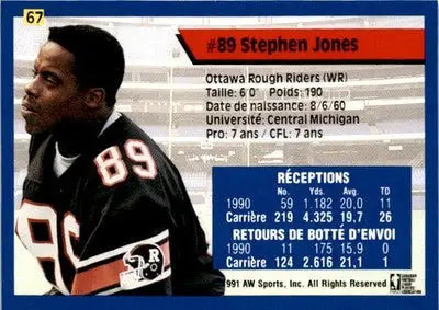 1991 All World CFL French #67 Stephen Jones - Football Card Single