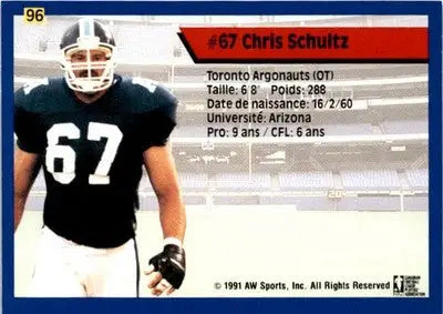 1991 All World CFL French #96 Chris Schultz - Football Card Single