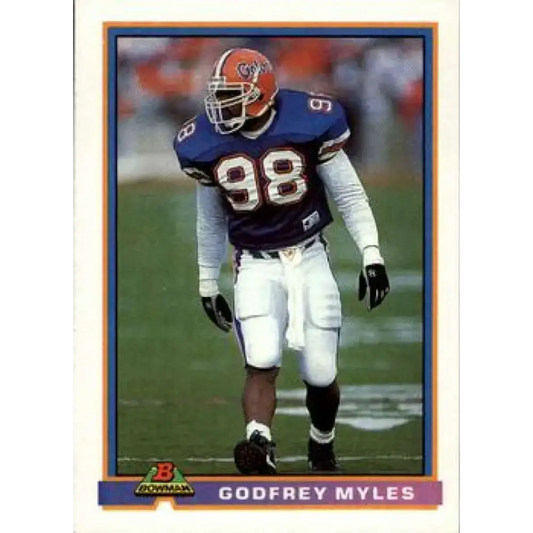 1991 Bowman #103 Godfrey Myles NM-MT RC Rookie Dallas Cowboys Football Card