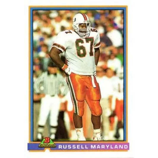 1991 Bowman #104 Russell Maryland NM-MT RC Rookie Dallas Cowboys Football Card