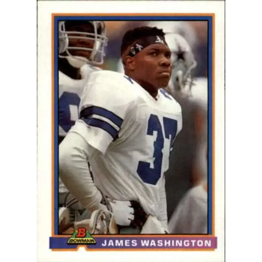 1991 Bowman #105 James Washington NM-MT RC Rookie Dallas Cowboys Football Card