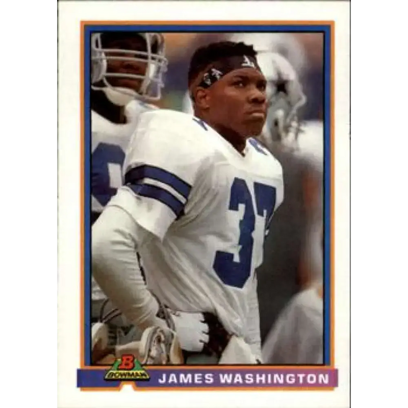 1991 Bowman #105 James Washington NM-MT RC Rookie Dallas Cowboys Football Card
