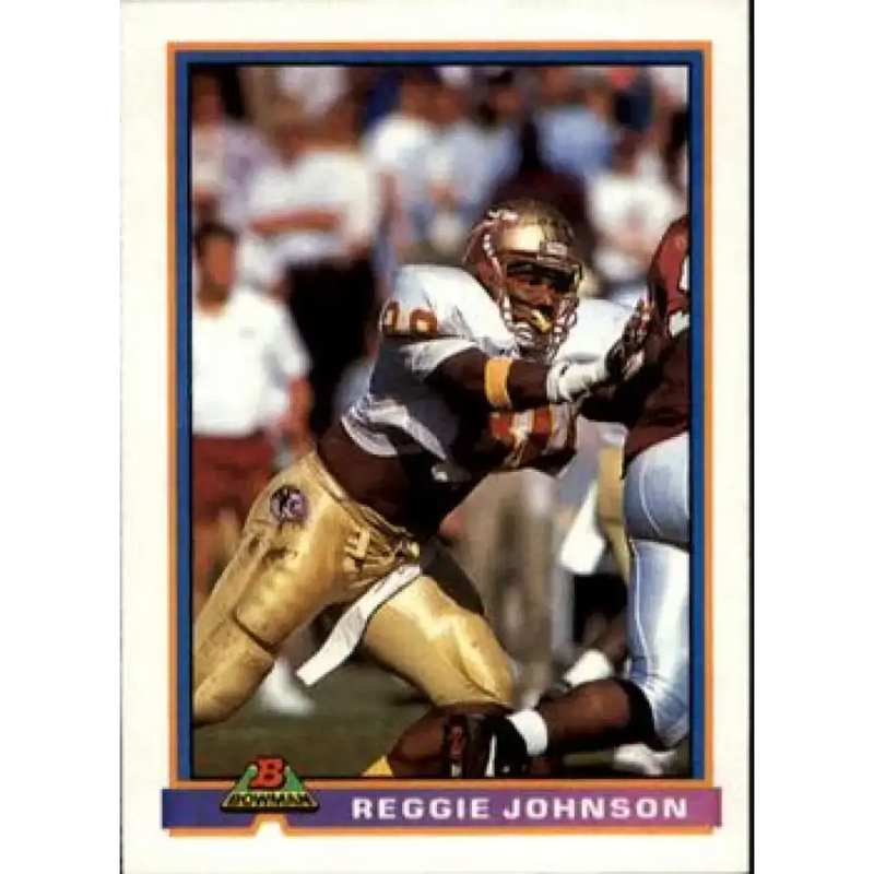 1991 Bowman #123 Reggie Johnson NM-MT RC Rookie Football Card - Football Card Single