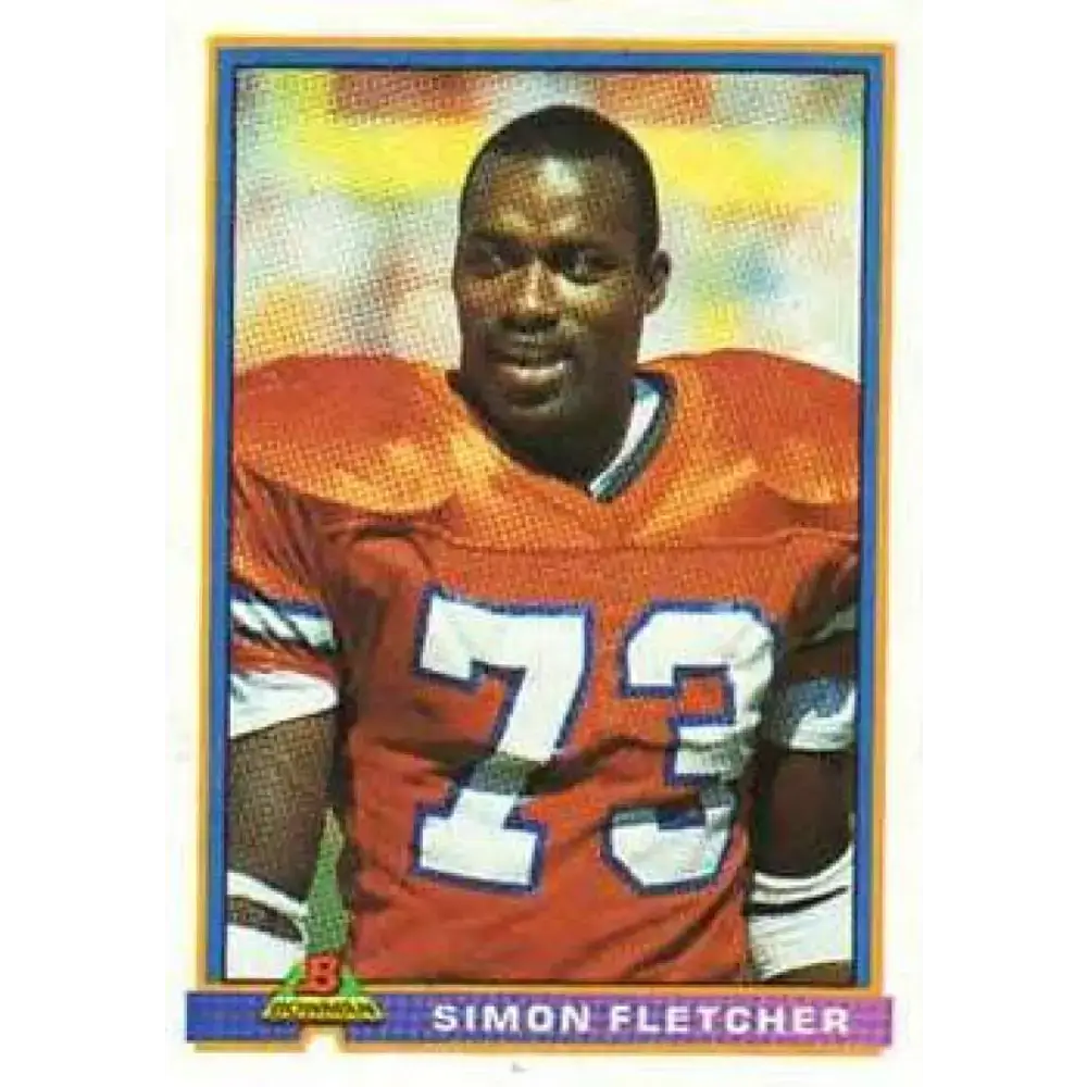 1991 Bowman #128 Simon Fletcher NM-MT Denver Broncos Football Card - Football Card Single