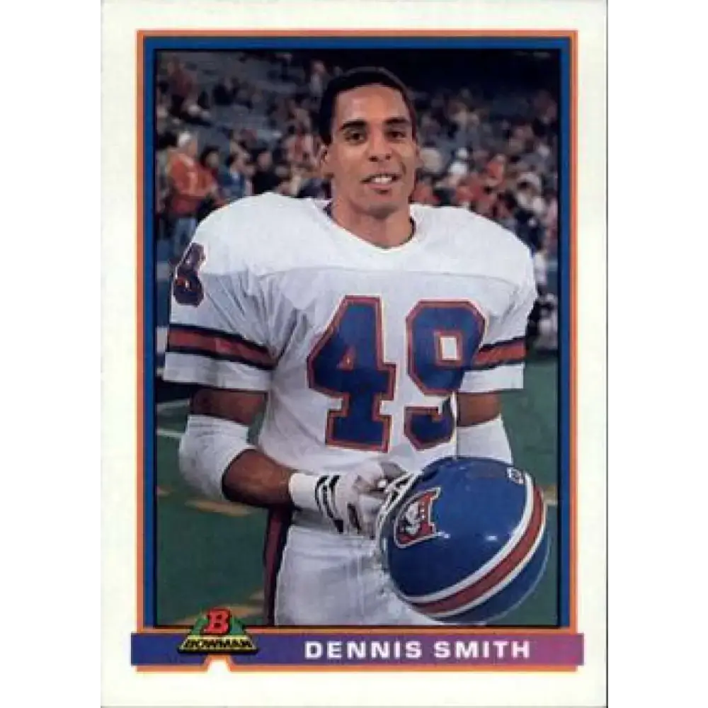 1991 Bowman #136 Dennis Smith NM-MT Denver Broncos Football Card - Football Card Single