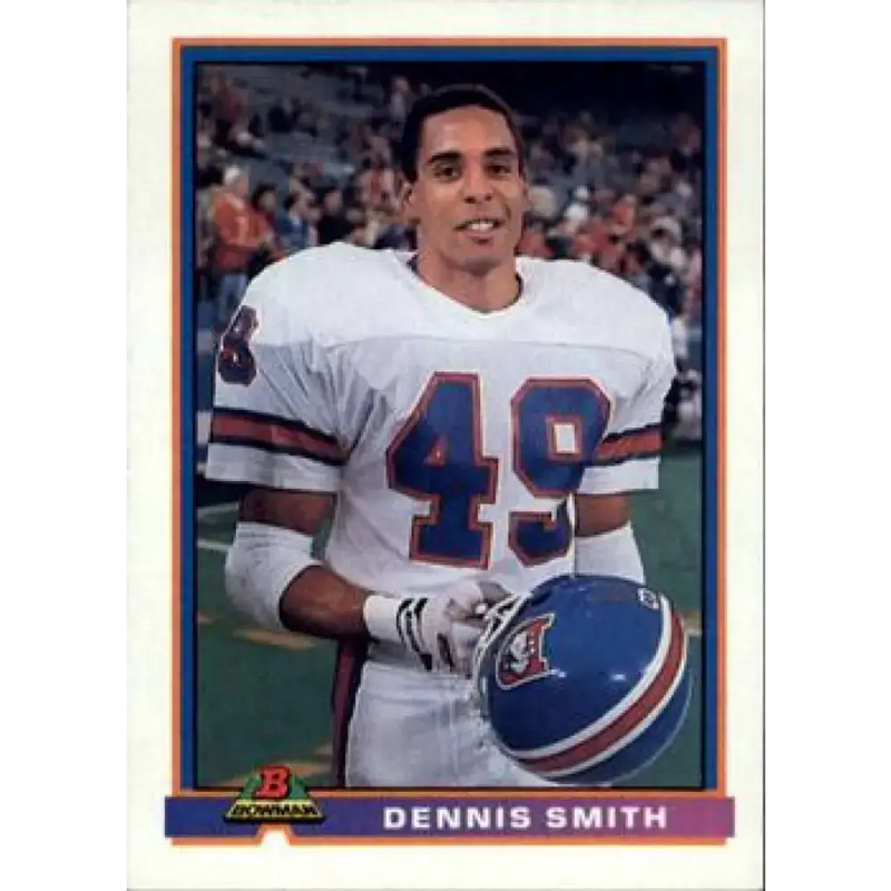 1991 Bowman #136 Dennis Smith NM-MT Denver Broncos Football Card - Football Card Single