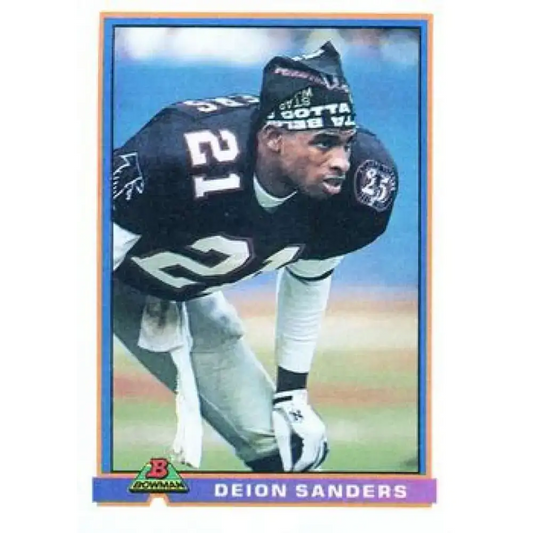 1991 Bowman #15 Deion Sanders NM-MT Atlanta Falcons Football Card