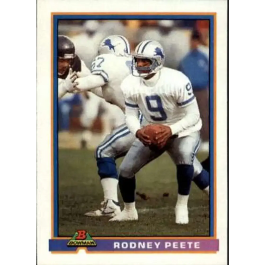 1991 Bowman #150 Rodney Peete NM-MT Detroit Lions Football Card