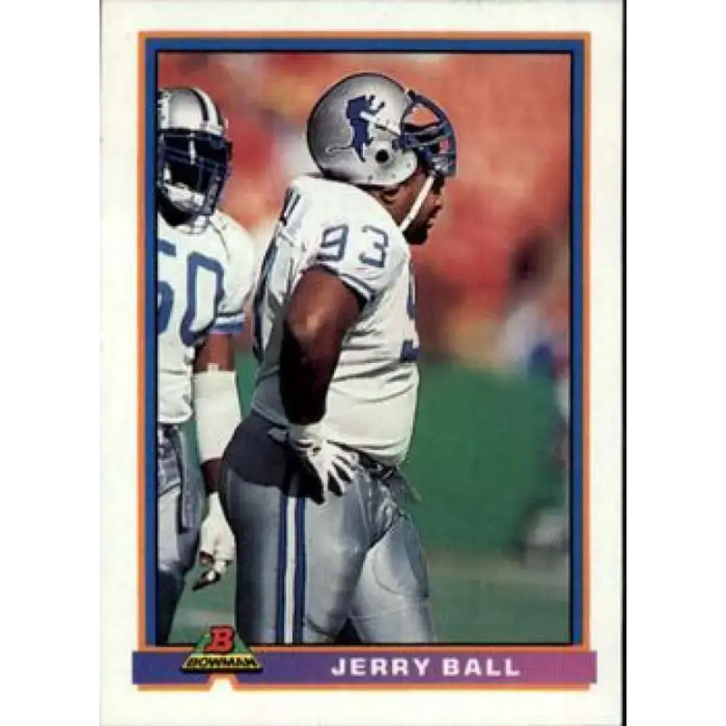 1991 Bowman #151 Jerry Ball NM-MT Detroit Lions Football Card - Football Card Single