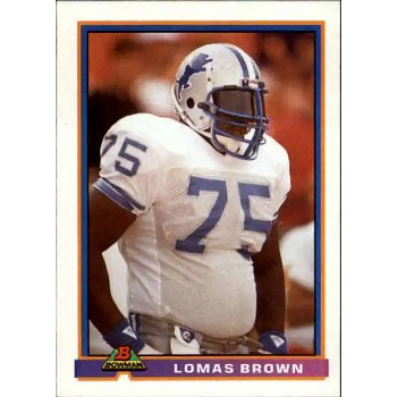 1991 Bowman #155 Lomas Brown NM-MT Detroit Lions Football Card - Football Card Single
