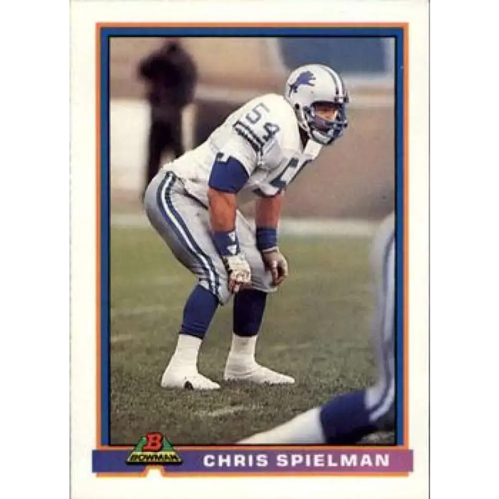 1991 Bowman #156 Chris Spielman NM-MT Detroit Lions Football Card - Football Card Single