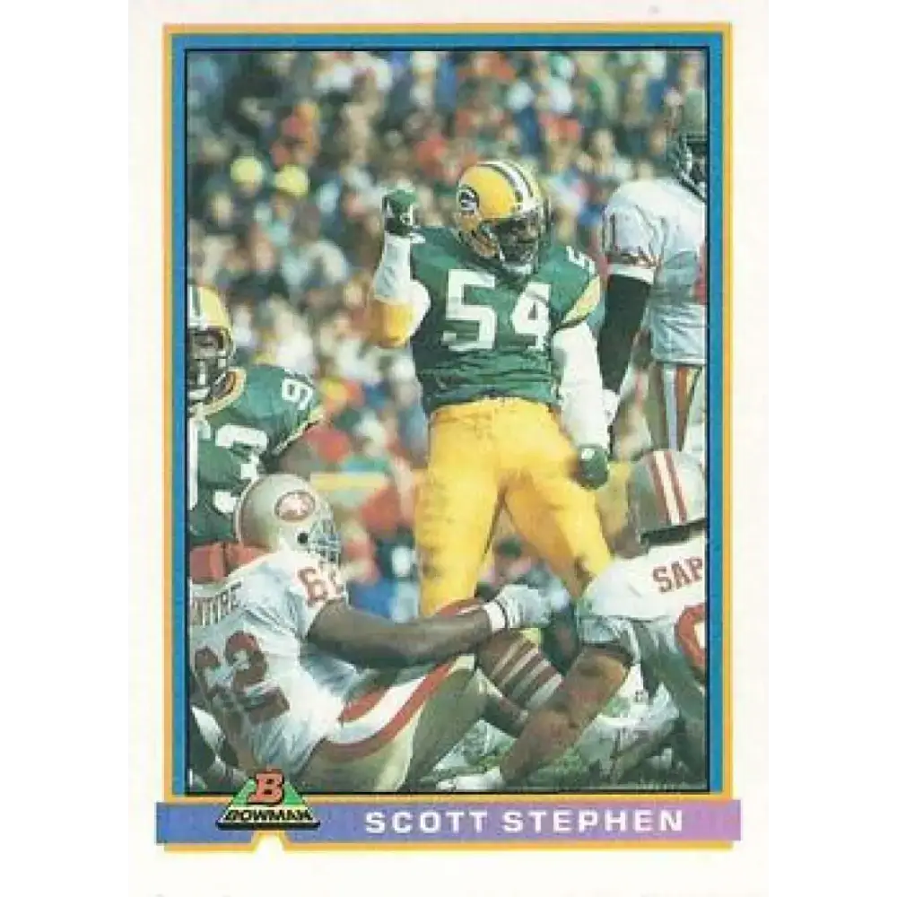 1991 Bowman #165 Scott Stephen NM-MT RC Rookie Green Bay Packers Football Card - Football Card Single