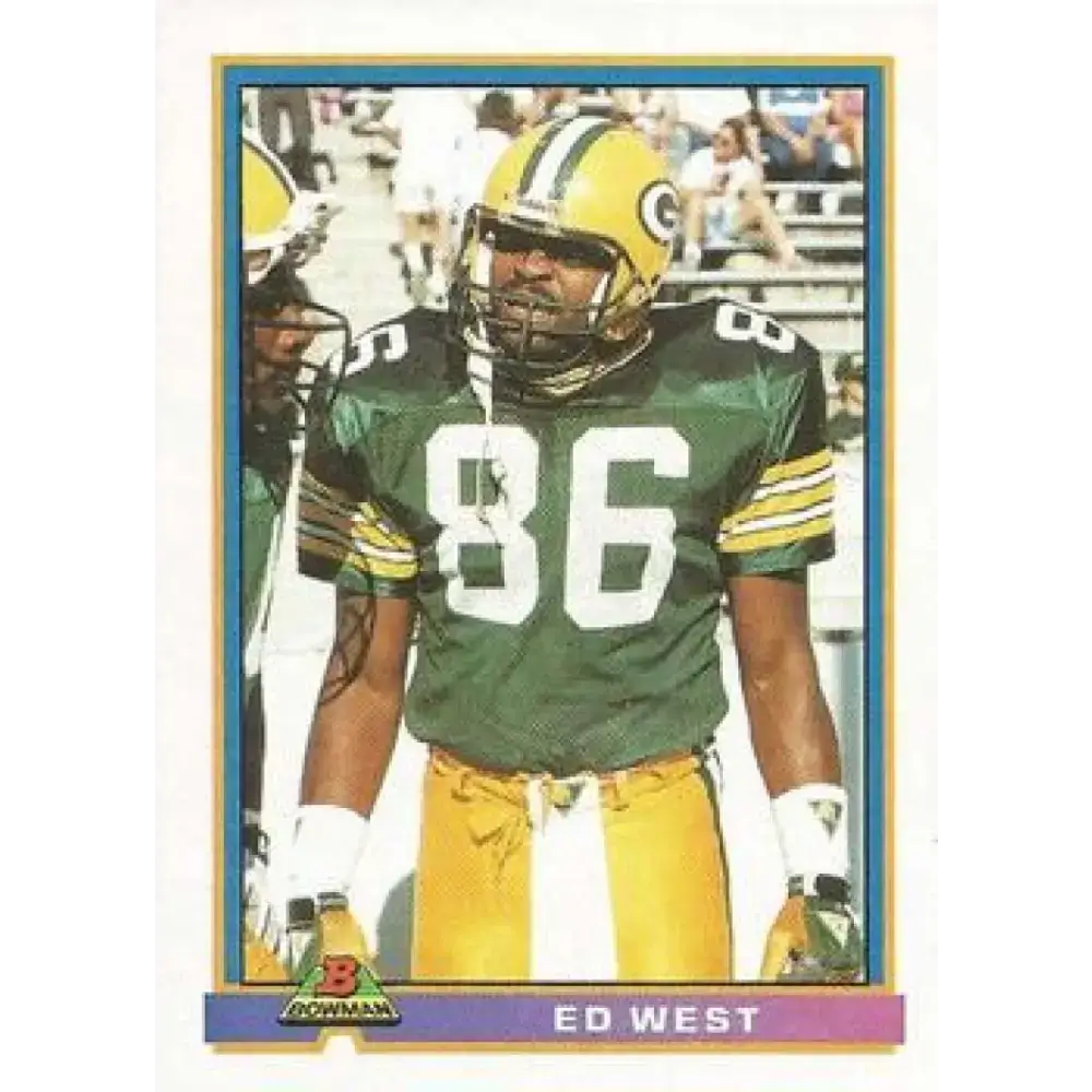 1991 Bowman #166 Ed West NM-MT Green Bay Packers Football Card - Football Card Single