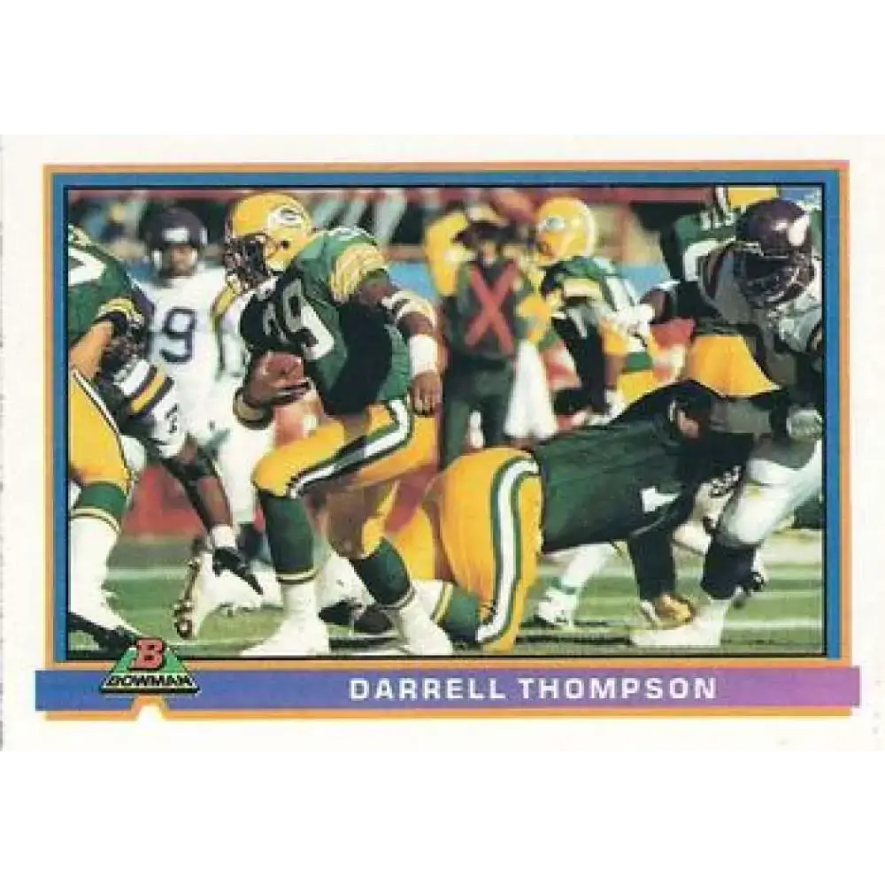 1991 Bowman #168 Darrell Thompson NM-MT Green Bay Packers Football Card - Football Card Single