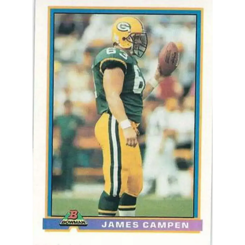 1991 Bowman #169 James Campen NM-MT RC Rookie Green Bay Packers Football Card