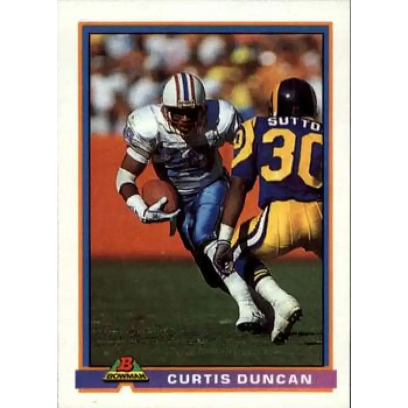 1991 Bowman #182 Curtis Duncan NM-MT Houston Oilers Football Card - Football Card Single