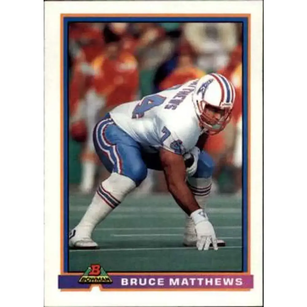 1991 Bowman #187 Bruce Matthews NM-MT Houston Oilers Football Card - Football Card Single