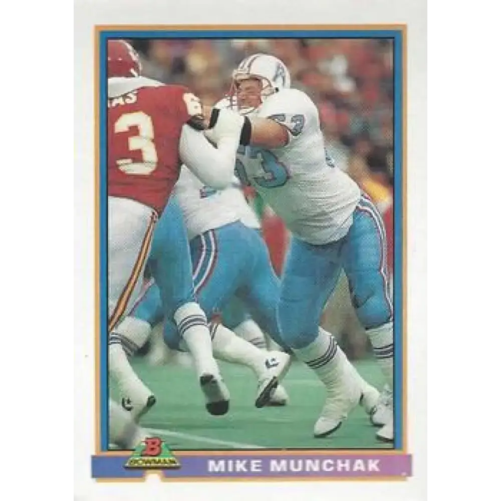 1991 Bowman #191 Mike Munchak NM-MT Houston Oilers Football Card - Football Card Single