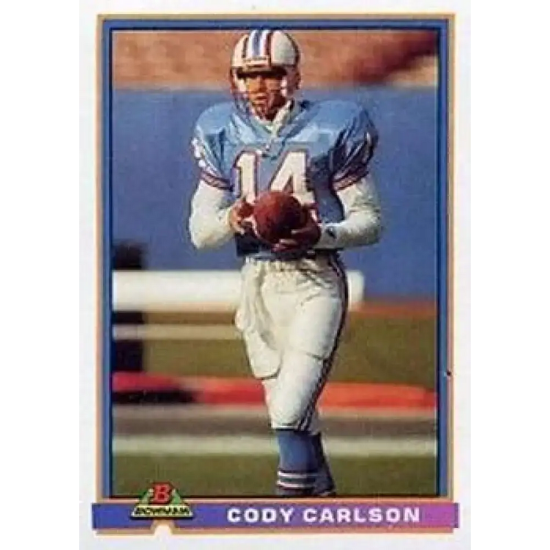 1991 Bowman #193 Cody Carlson NM-MT RC Rookie Houston Oilers Football Card - Football Card Single