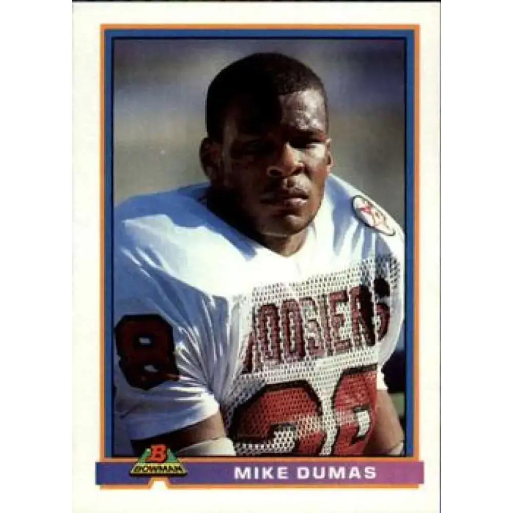 1991 Bowman #196 Mike Dumas NM-MT RC Rookie Houston Oilers Football Card - Football Card Single