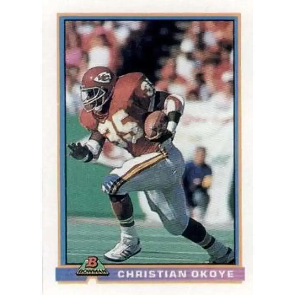 1991 Bowman #217 Christian Okoye NM-MT Kansas City Chiefs Football Card - Football Card Single