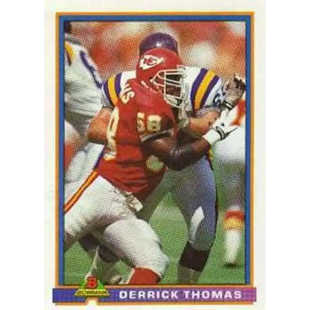 1991 Bowman #221 Derrick Thomas NM-MT Kansas City Chiefs Football Card - Football Card Single