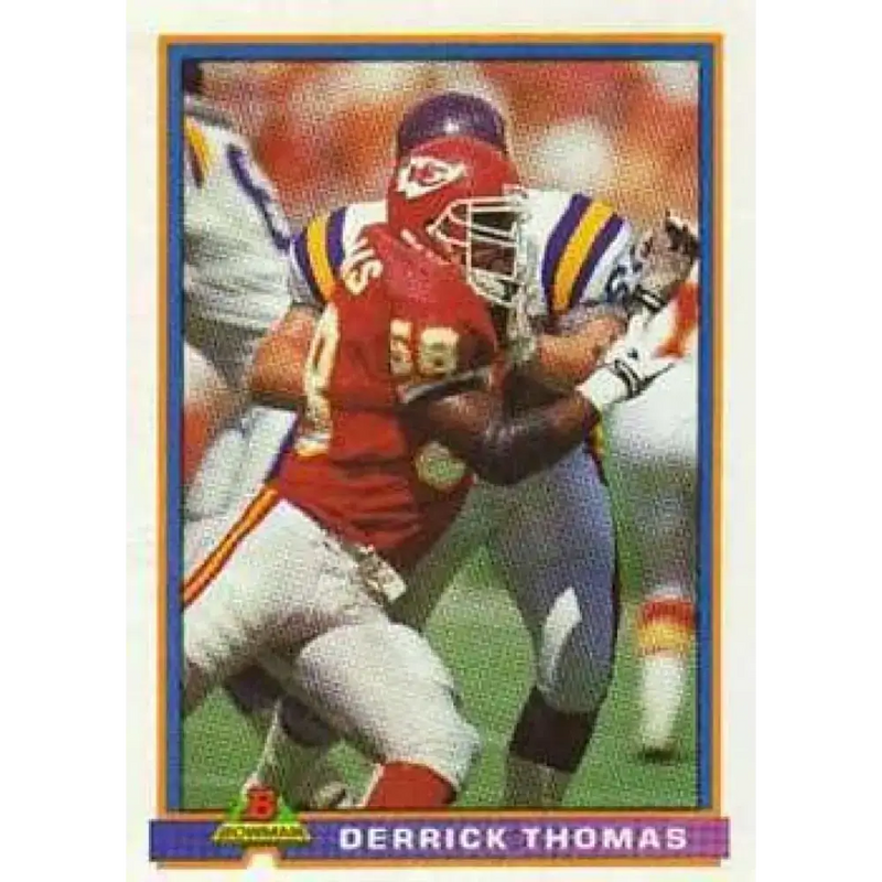 1991 Bowman #221 Derrick Thomas NM-MT Kansas City Chiefs Football Card - Football Card Single