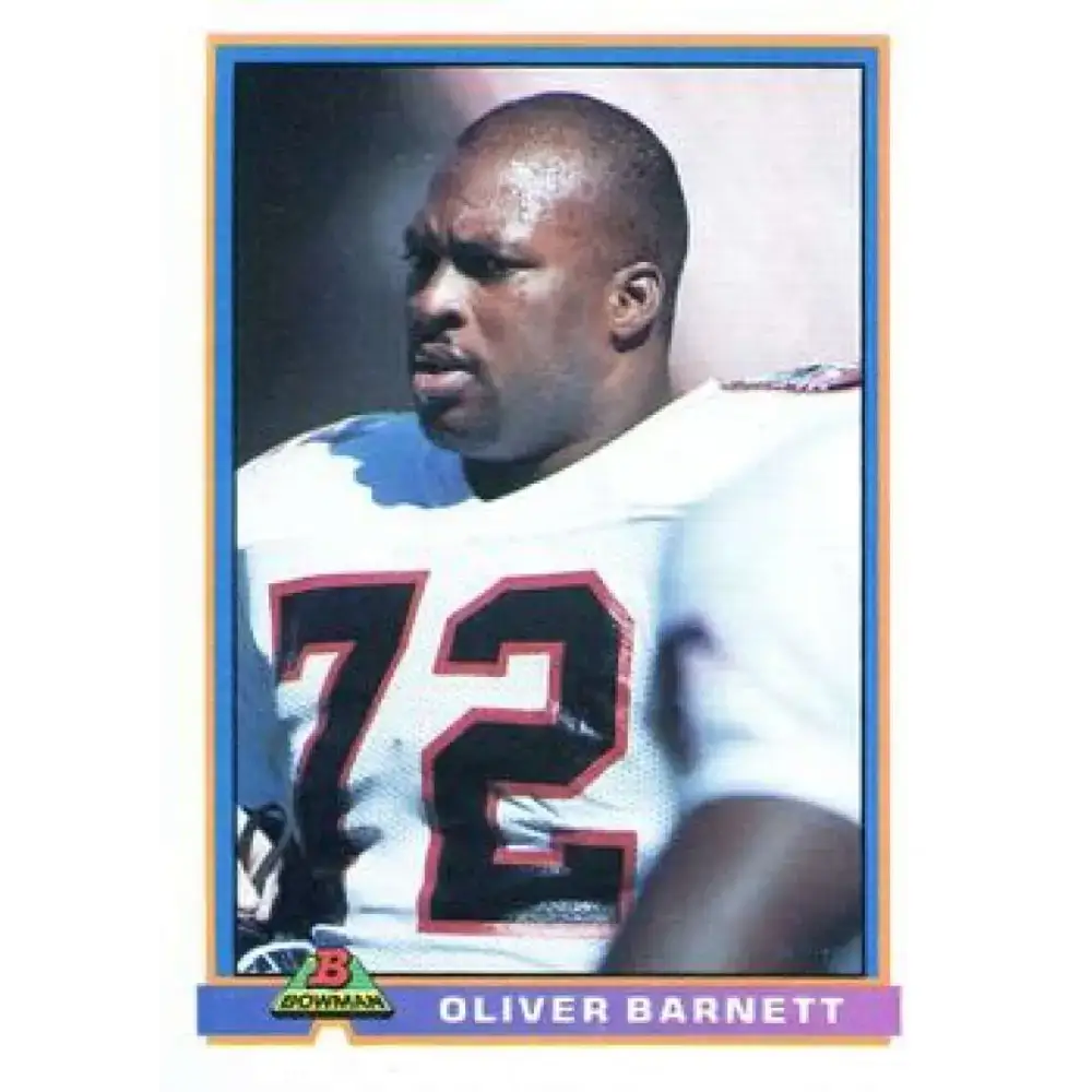 1991 Bowman #23 Oliver Barnett NM-MT Atlanta Falcons Football Card - Football Card Single