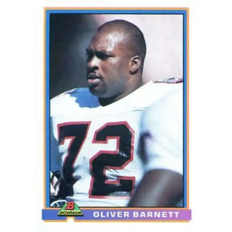 1991 Bowman #23 Oliver Barnett NM-MT Atlanta Falcons Football Card - Football Card Single