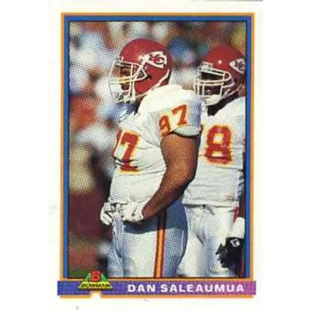 1991 Bowman #232 Dan Saleaumua NM-MT Kansas City Chiefs Football Card