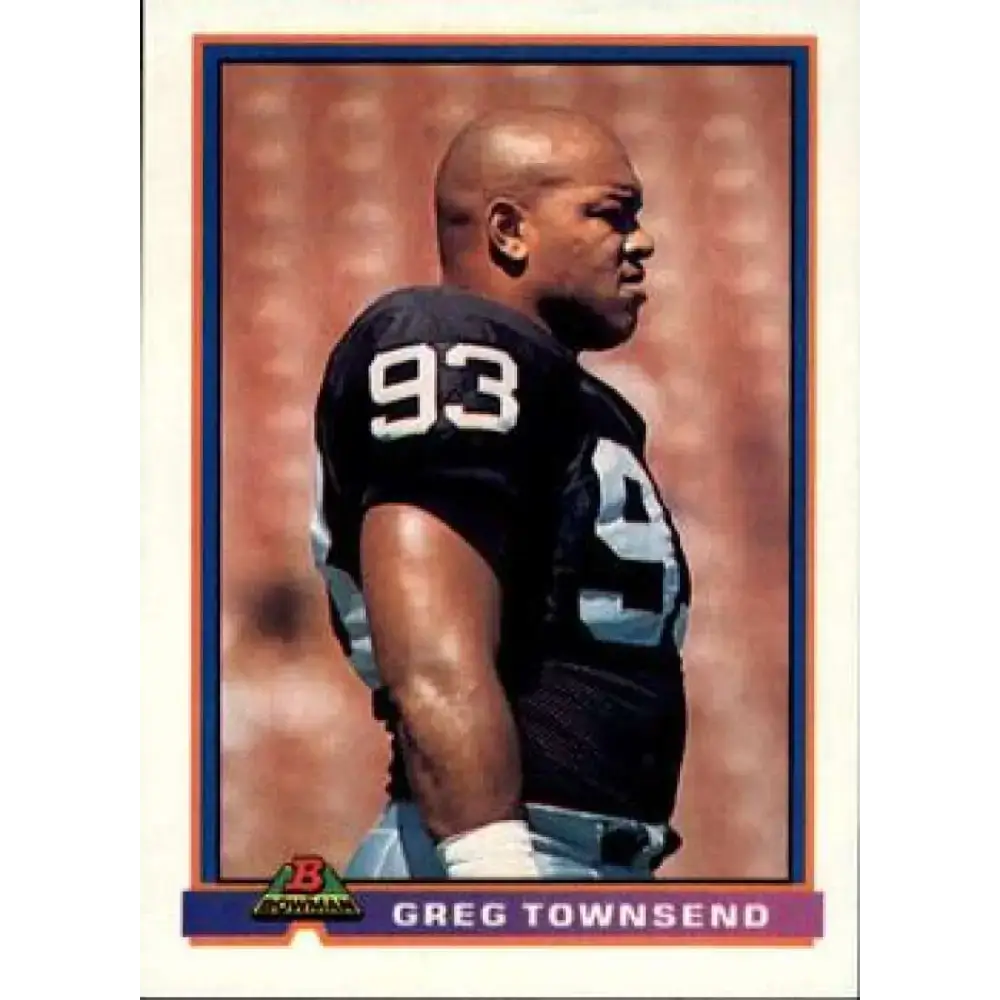 1991 Bowman #244 Greg Townsend NM-MT Los Angeles Raiders Football Card - Football Card Single