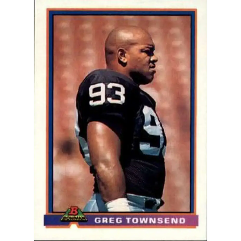 1991 Bowman #244 Greg Townsend NM-MT Los Angeles Raiders Football Card - Football Card Single