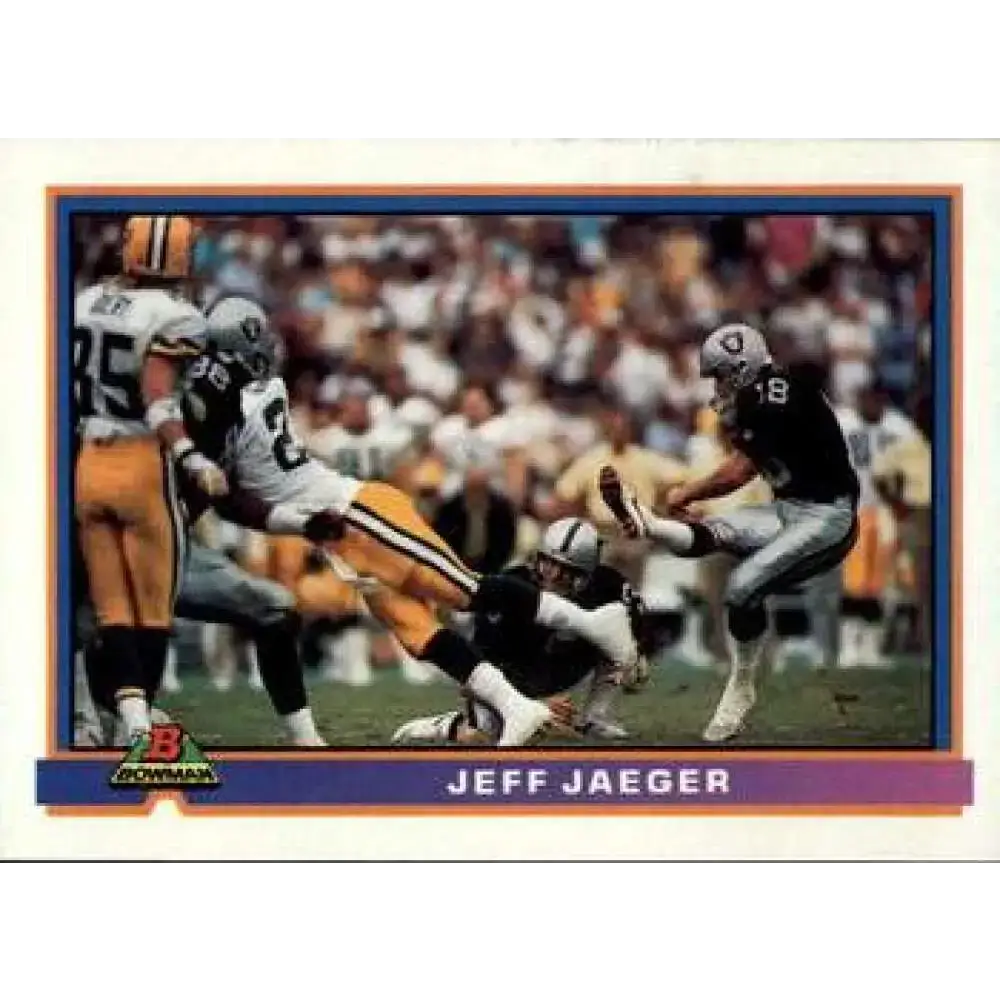1991 Bowman #245 Jeff Jaeger NM-MT Los Angeles Raiders Football Card - Football Card Single