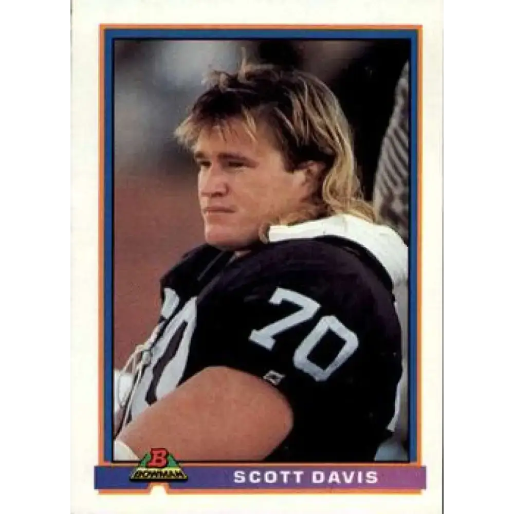 1991 Bowman #250 Scott Davis NM-MT Los Angeles Raiders Football Card - Football Card Single