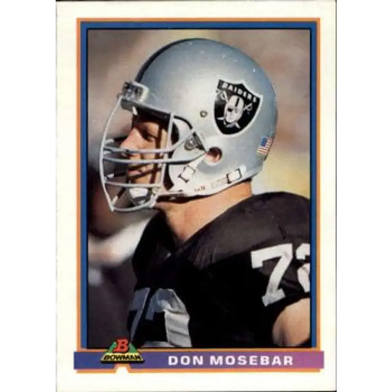 1991 Bowman #252 Don Mosebar NM-MT Los Angeles Raiders Football Card - Football Card Single