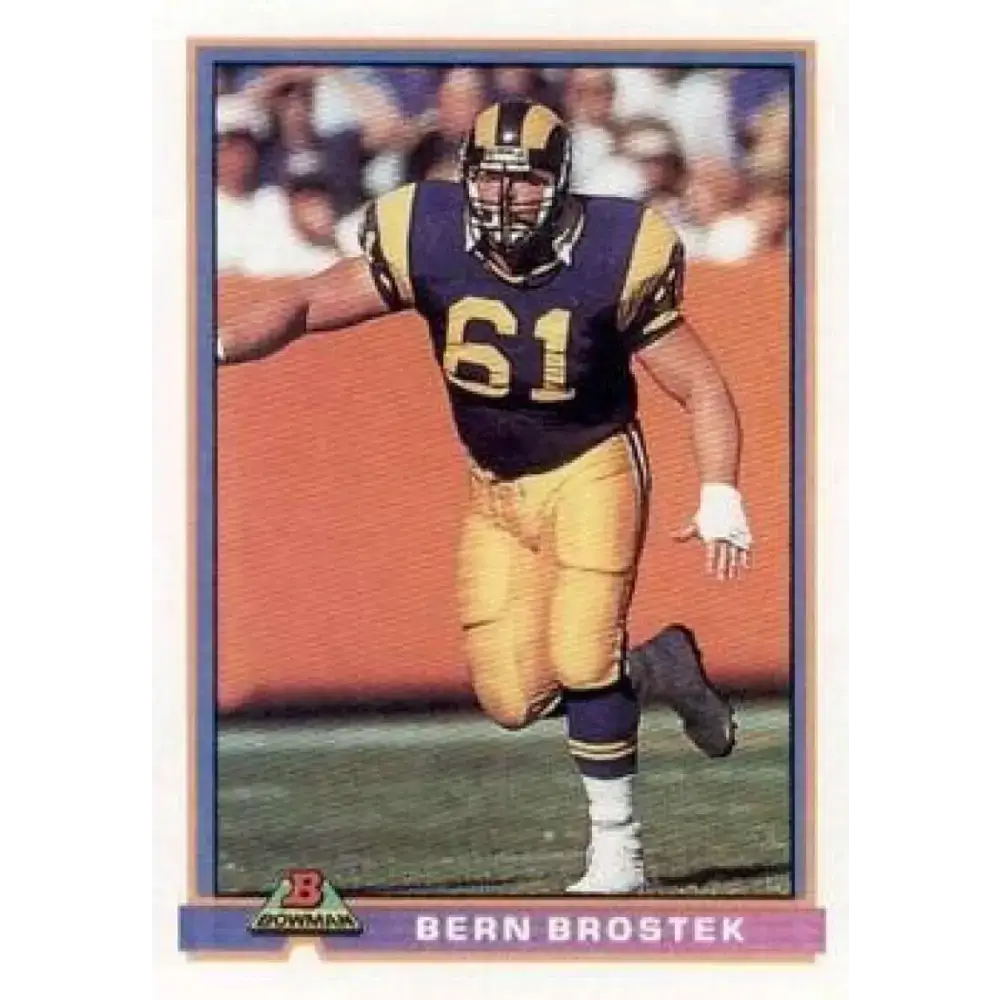 1991 Bowman #259 Bern Brostek NM-MT Los Angeles Rams Football Card - Football Card Single