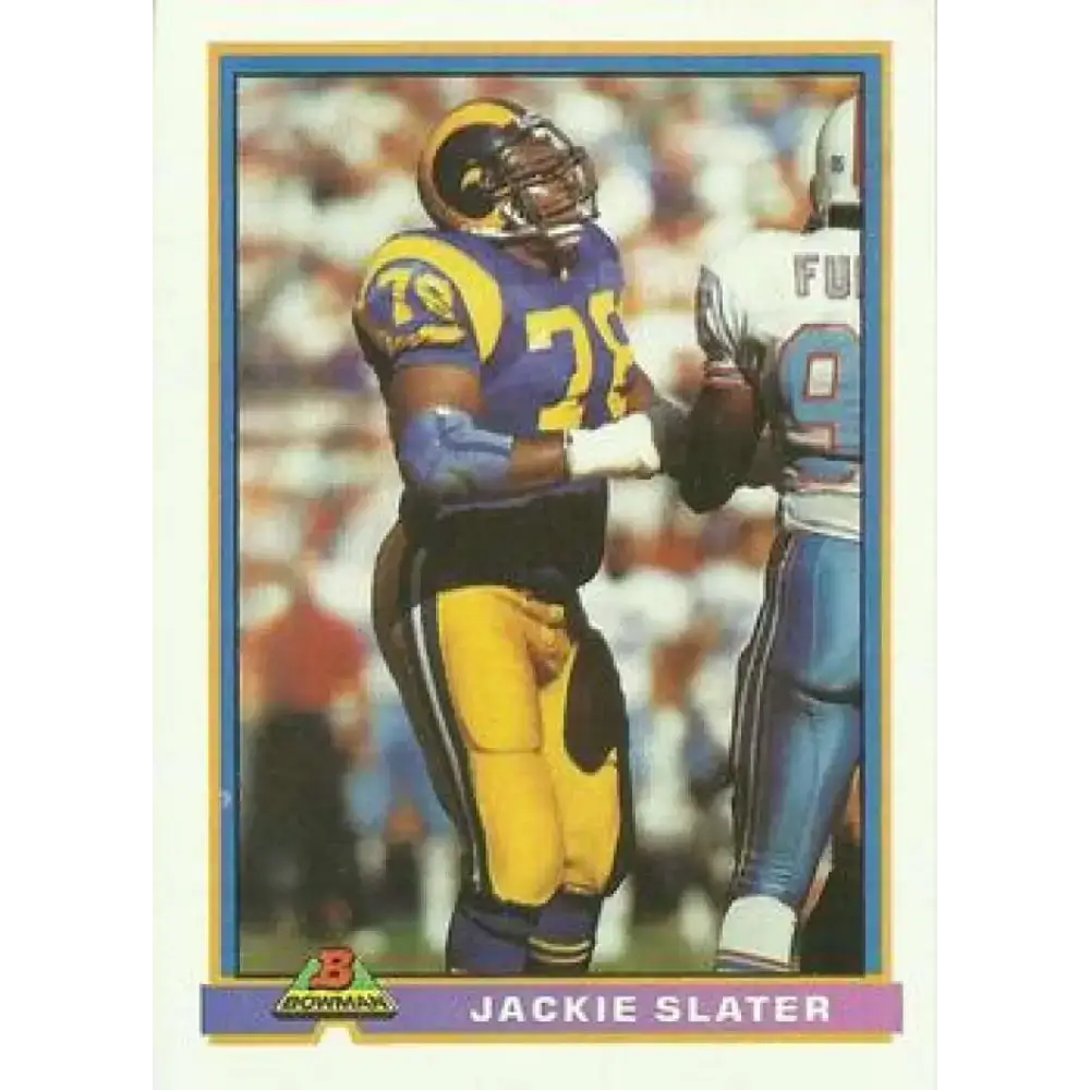 1991 Bowman #262 Jackie Slater NM-MT Los Angeles Rams Football Card - Football Card Single