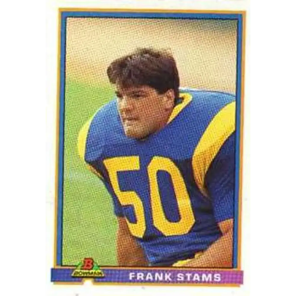 1991 Bowman #267 Frank Stams NM-MT Los Angeles Rams Football Card - Football Card Single