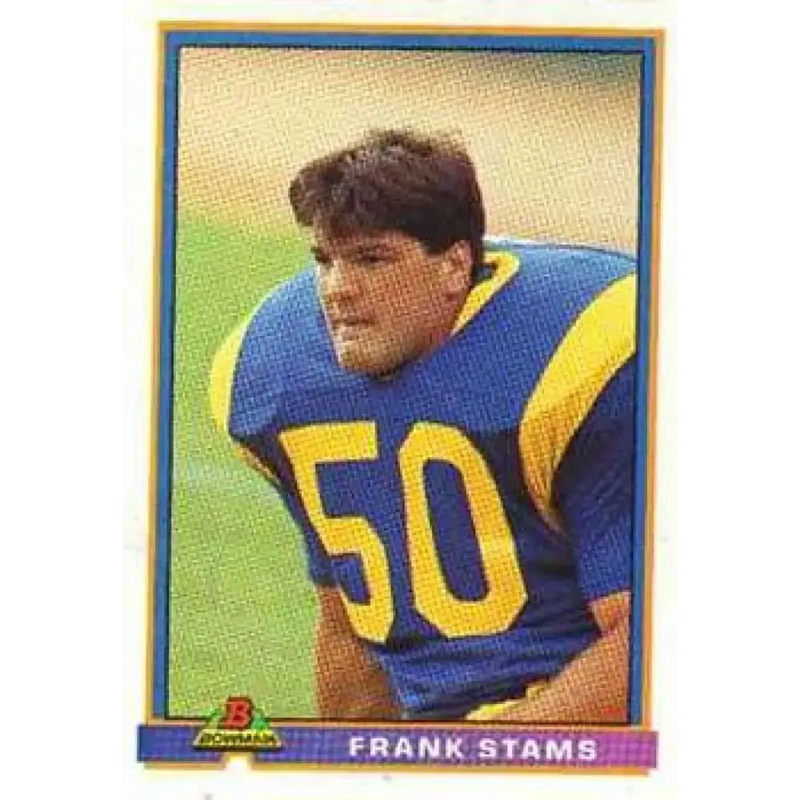 1991 Bowman #267 Frank Stams NM-MT Los Angeles Rams Football Card - Football Card Single