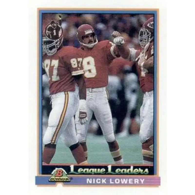 1991 Bowman #279 Nick Lowery NM-MT Kansas City Chiefs Football Card - Football Card Single