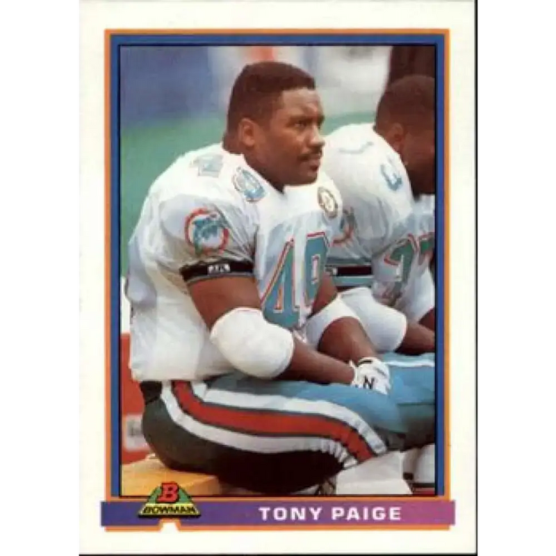 1991 Bowman #287 Tony Paige NM-MT Miami Dolphins Football Card - Football Card Single